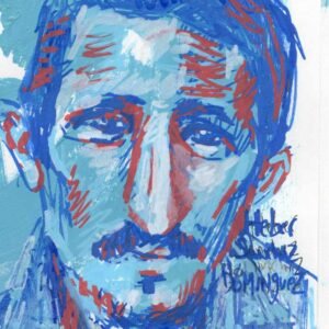 Heber Sanchaz Dominguez Portrait in blues, red and white