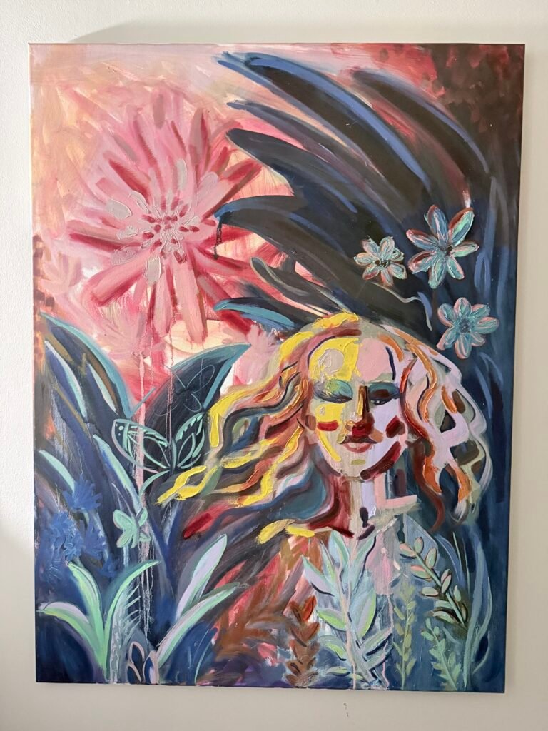 acrylic and oils self portrait