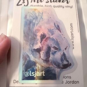 Polar Bear head holographic sticker