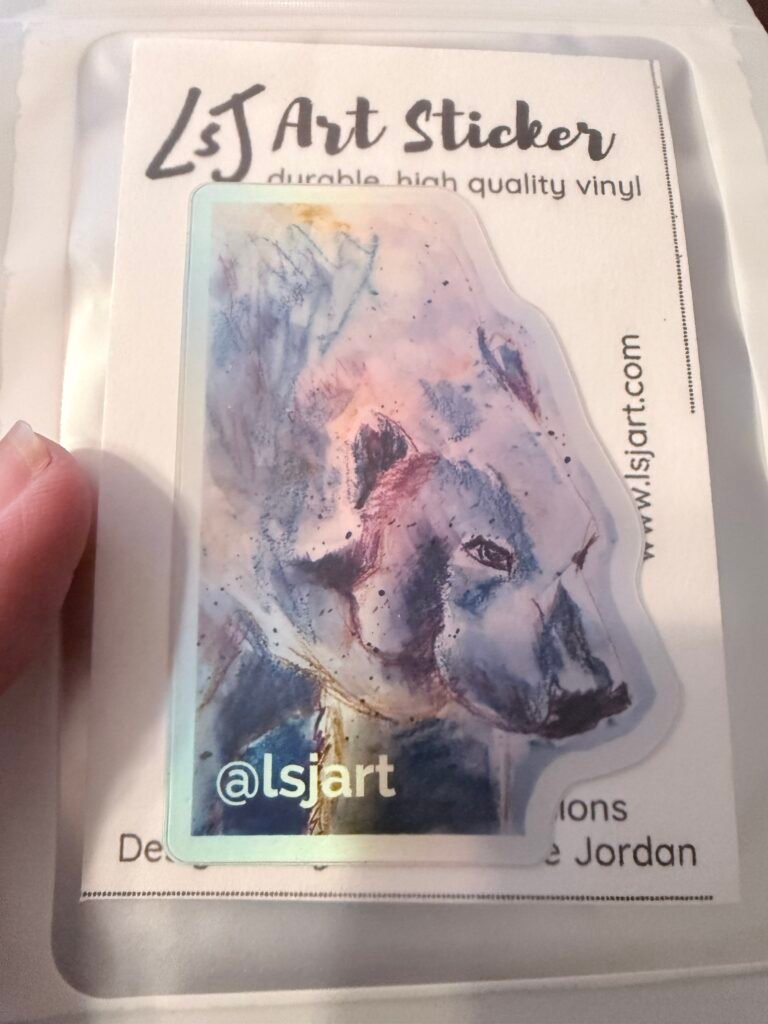 Polar Bear head holographic sticker