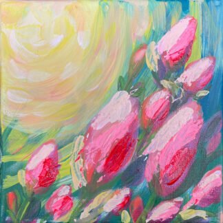Spring Dreams study #3, pink tulips in sunshine
